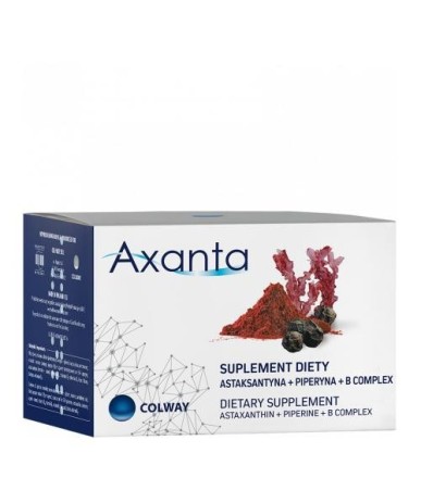 Axanta: Astaxantina + Piperina + Complex vitaminas B | 60 caps